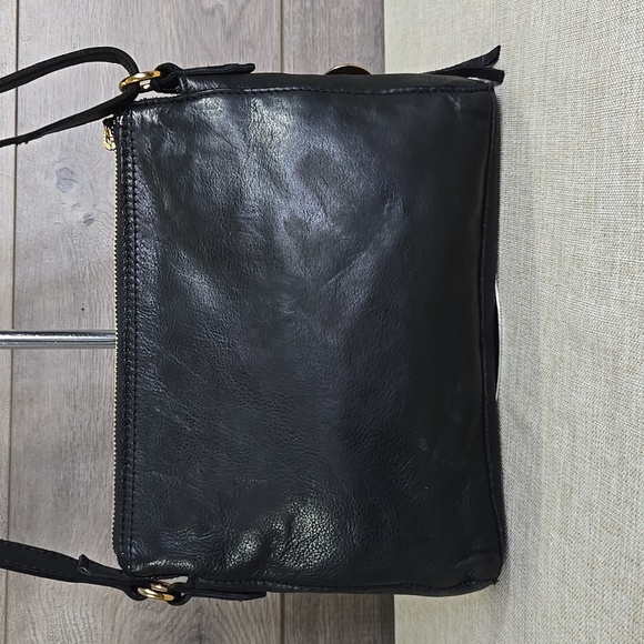 Margot Black Leather Crossbody Shoulder Bag Purse Handbag - Picture 4 of 12